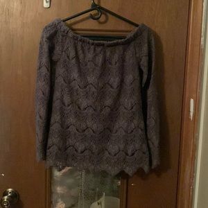 Gray off shoulder top